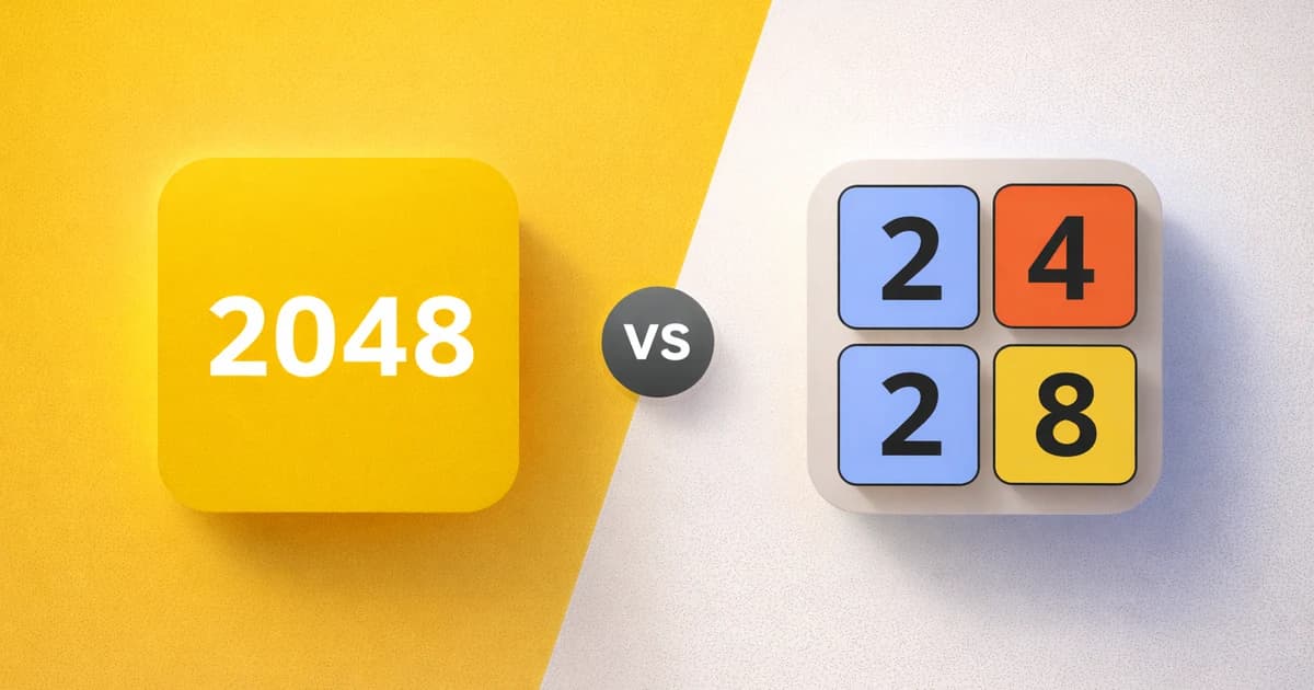 Side-by-side comparison: a 2048 board and a Merge Tiles board